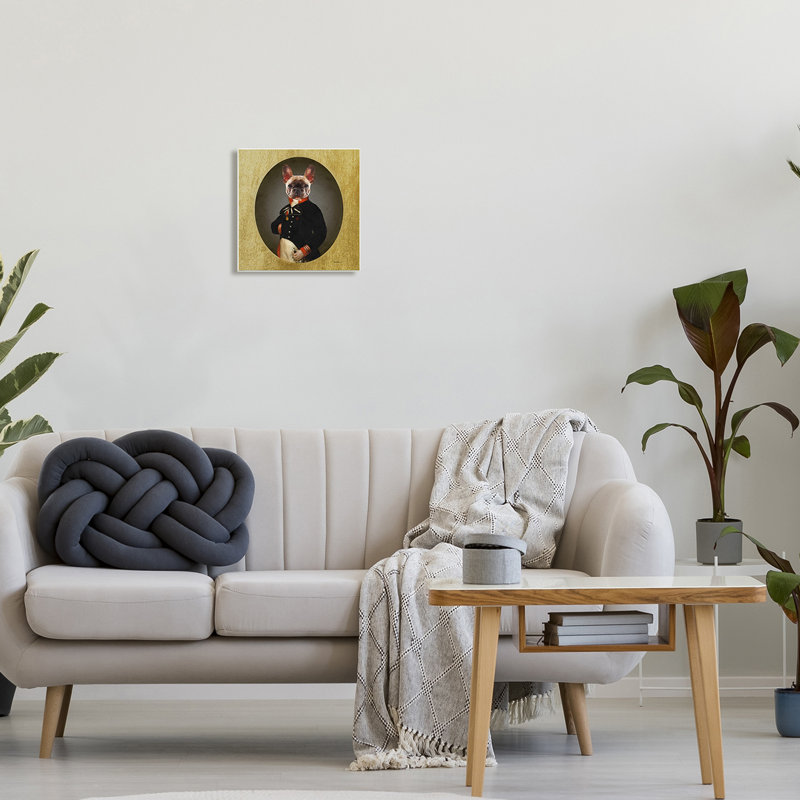 Patriotic French Bulldog Conquistador Wood Wall Art
