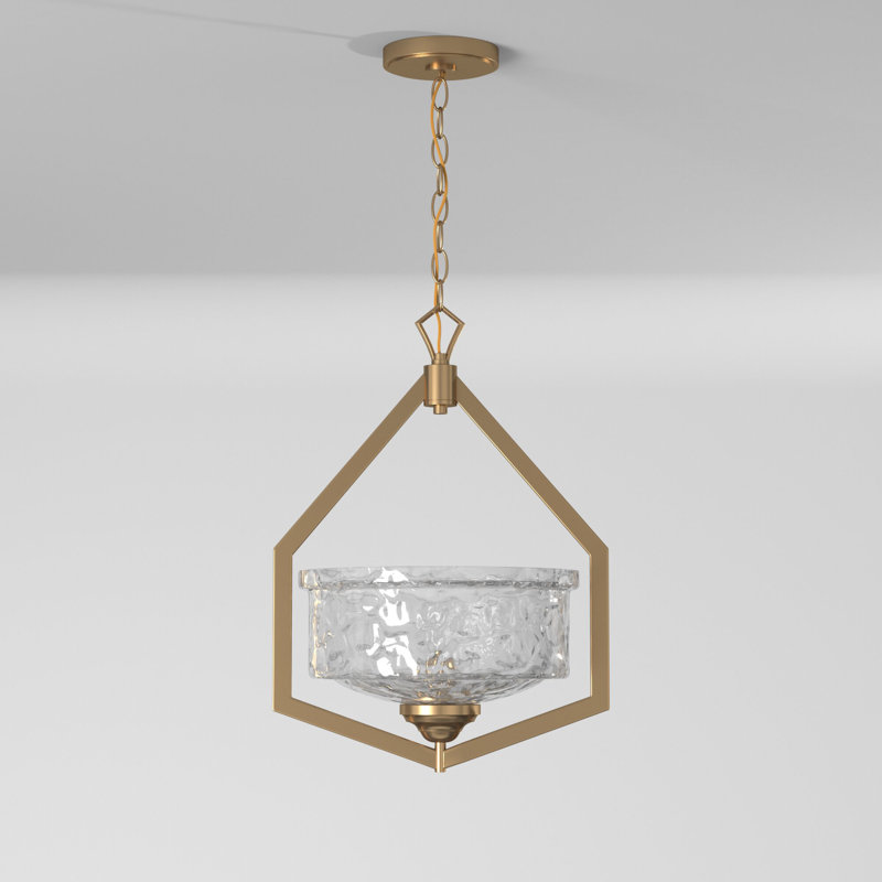 Luminaire suspendu 1 lampe à simple cuve Varnado, Or brossé