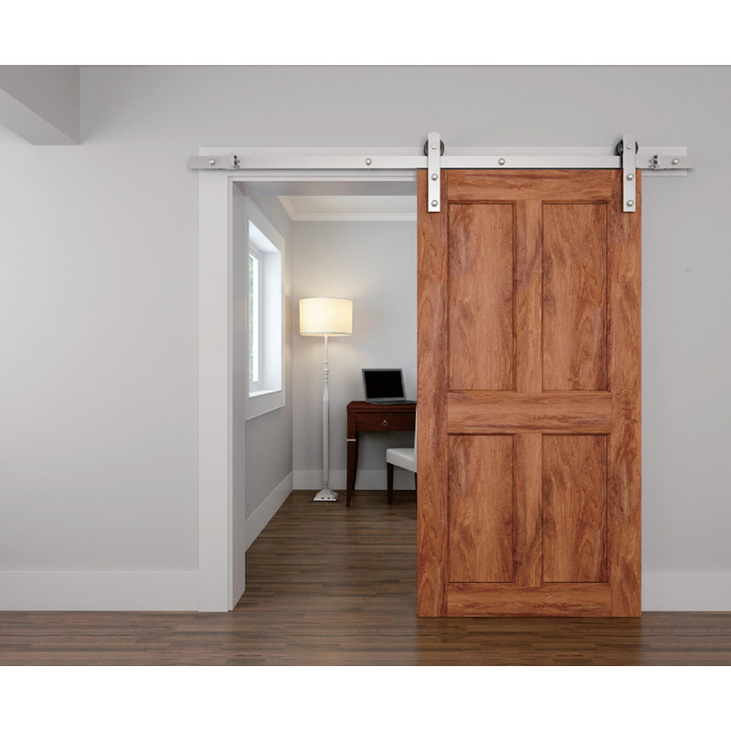 Ensemble de quincaillerie de porte de grange simple standard standard, 96 po, Nickel satiné