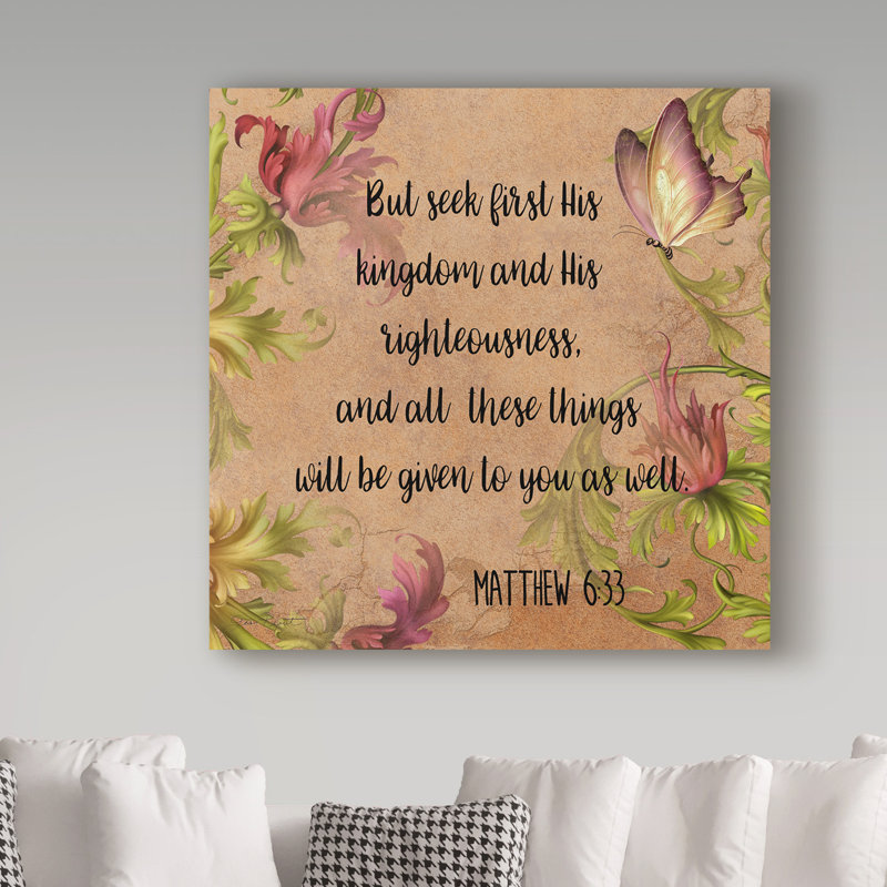 Deagen «Floral Bible Verse 1», art textuel sur toile tendue, H 35 po x l 35 po x P 2 po
