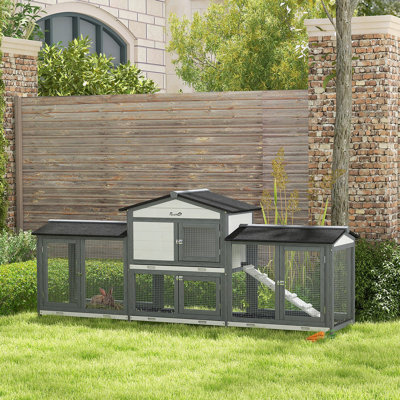Versatile Rabbit Hutch With Spacious Run Boxes For Small Pets