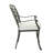 Aluminum Dining Arm Chair With Cushion, Set Of 2 , Cast Silver