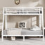 Lit superposé simple au-dessus d'un lit double en métal pour adolescents et adultes, peu encombrant / sans bruit de sommier, blanc