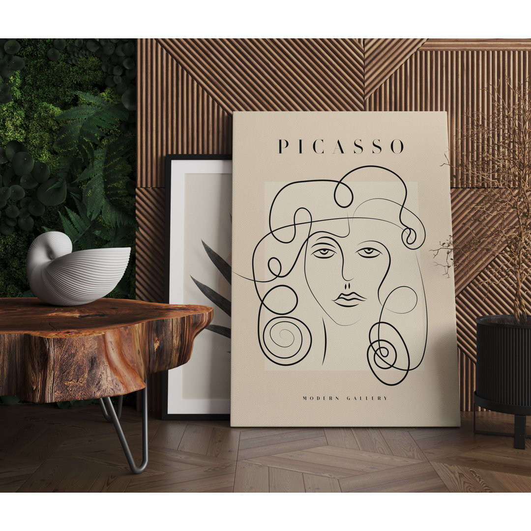 Picasso Art Collection  - Frau Mit Locken Als Leinwandbild Art_0858