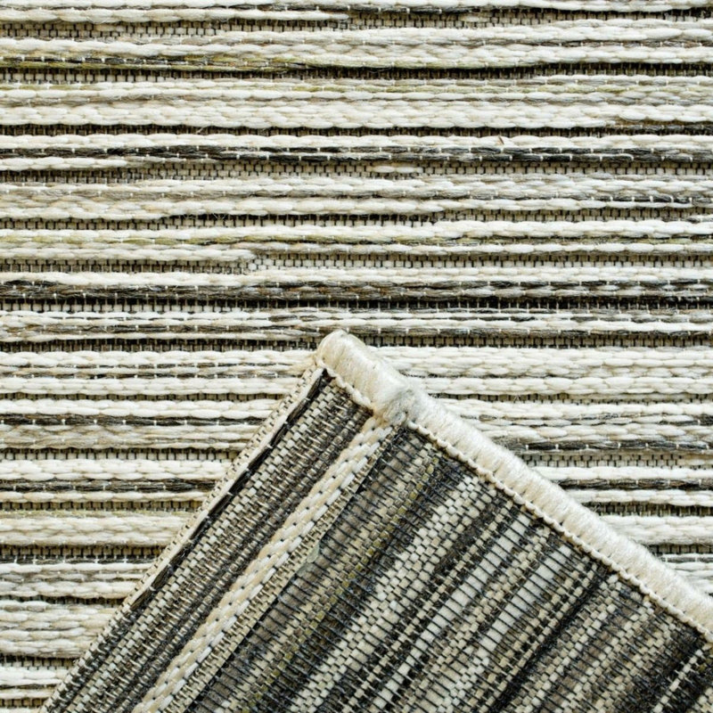 Earnestine Striped Flokati Indoor / Outdoor Area Rug, Rectangle 60 x 110cm