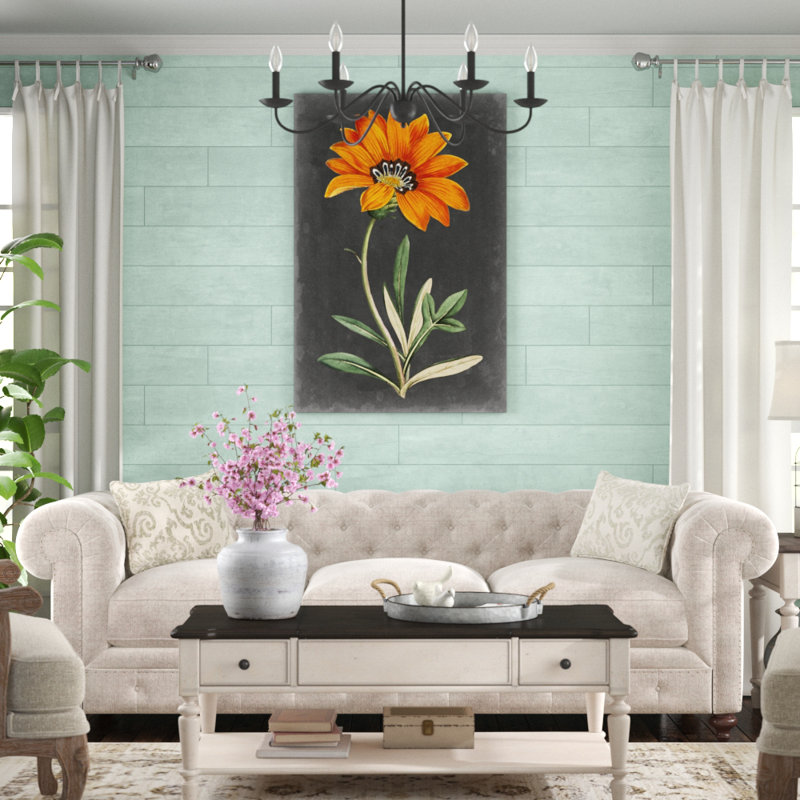 «Dramatic Floral I», peinture sur toile, H 48 po x l 32 po