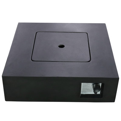 Foyer d'extérieur en béton avec 40000 - propane et gaz naturel, antirouille, gris anthracite, 30 x 30 x 11 po, table chauffante de couleur gris anthracite, compatible avec le gaz, rouille, décor moderne