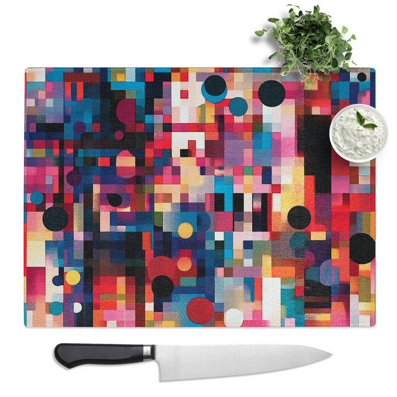 Pixel Pattern Vol.9  Glass Chopping Board