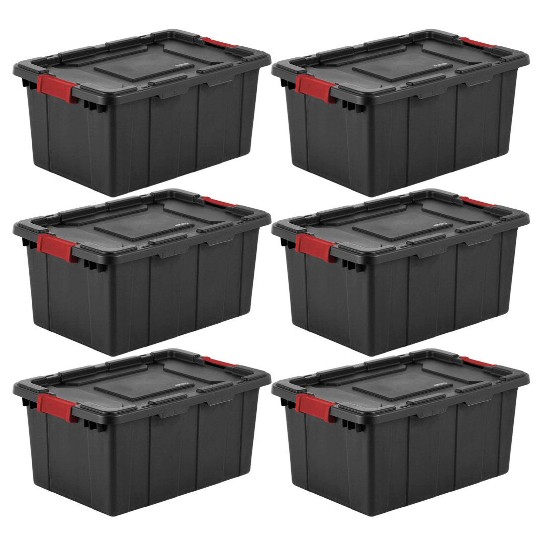 Sterilite Durable Rugged Industrial Tote with Red Latches Sterilite Pack 