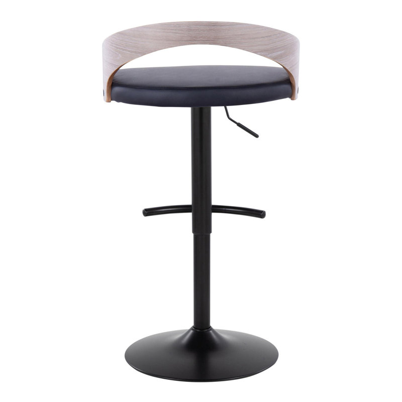 Tabouret de bar réglable et pivotant Grotto, Siège noir / cadre noir / gris clair