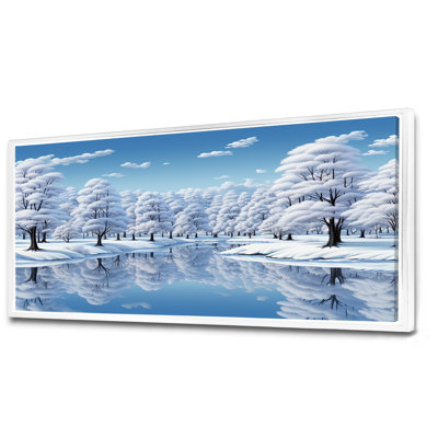 Snowy Lake Winter Photo Landscape - Art mural paysage d'hiver