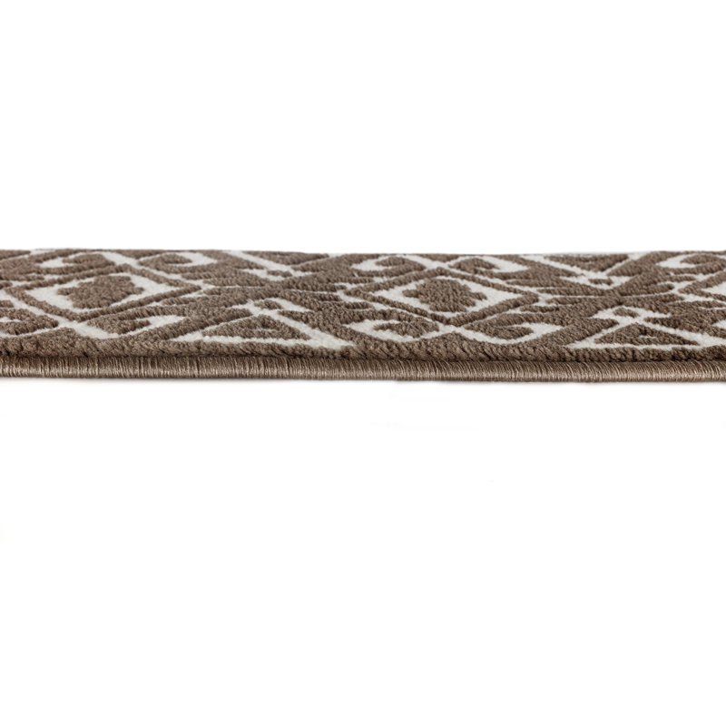 Tapis d'escalier Nielsville Gris / Blanc 9 po x 28 po, Paquet de 13, Brun