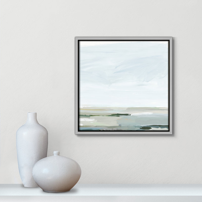 Catrena Pure Stillness - Cadre flottant, reproduction d'art sur toile, H 13,5 po x l 13,5 po, Argent argent