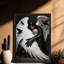 «Black Falled Vintage Fallen Angel Wall Art», impressions de style rétro-1793874510