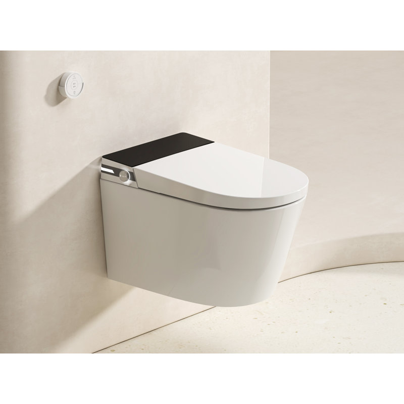 MEJE Wall Hung Smart Toilet Combo with Basic Intelligent Function, Auto Flush,Foot Kicking Flush, Heated Seat, Nightlight,  with Integrated Water Tank and In-Wall Carrier (No Need Additional Water Tank)