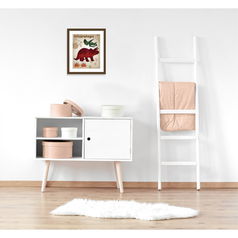 Adhésif décoratif dinosaures-04 ', H 26,5 po x l 22,5 po x P 0,625 po, Cadre plat noyer