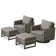 Nazime Outdoor Patio Swivel Rocking Chairs With Ottomans (Set Of 2)