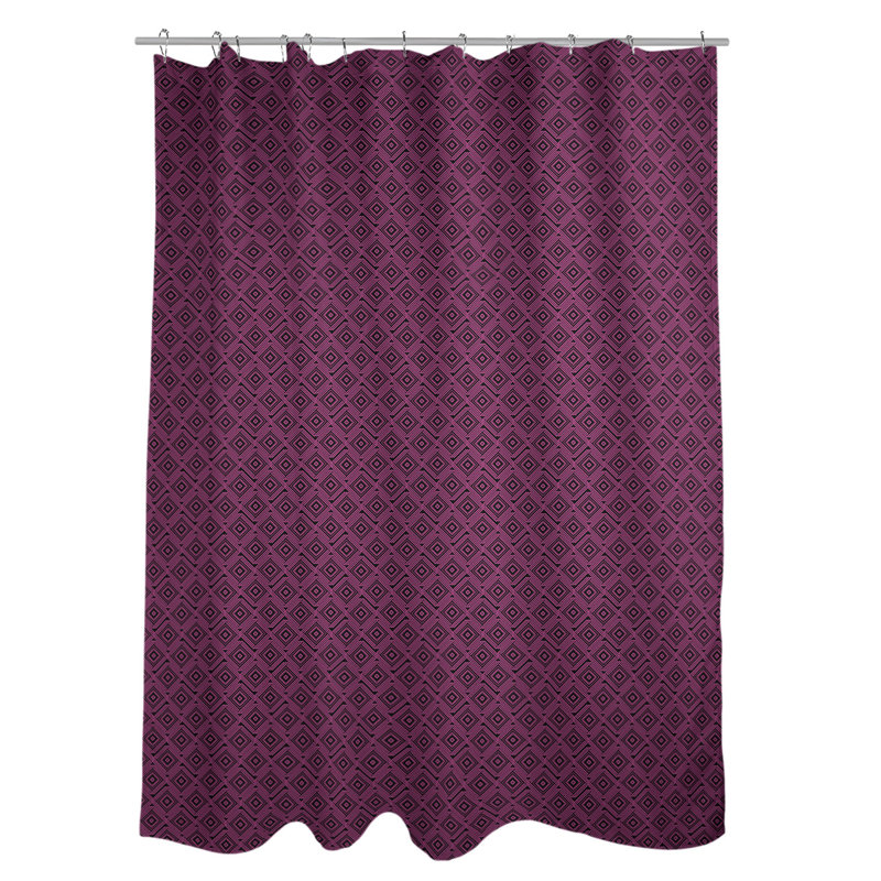 Rideau de douche simple Maze Square, Noir / Rose