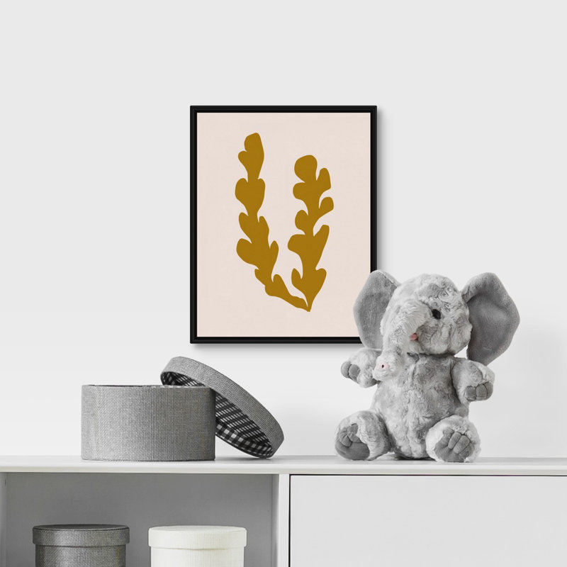 Art encadré, H 14 po x l 11 po x P 1,2 po, Cadre flottant blanc avec toile / bleu