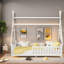 Lit maison multifonctionnel, structure en bois durable, conception moderne adaptée aux enfants