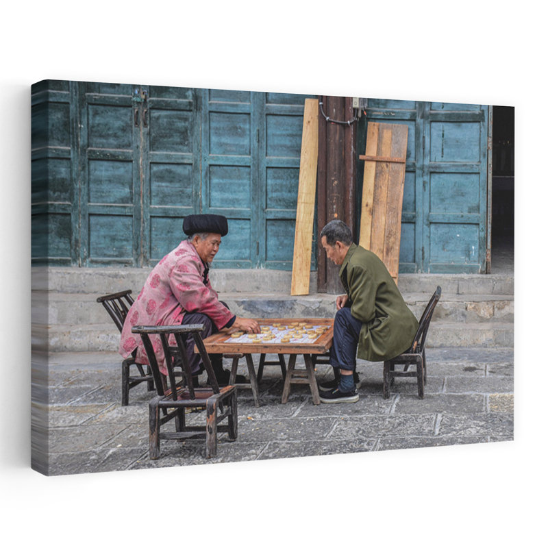 Traditional Street Chess Abstract Contemporary Wall Art Print 1 Piece Wrapped Canvas Wall Art, 101.6cm H x 152.4cm W
