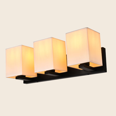 Éclairage pour salle de bain 3 lumières en tissu