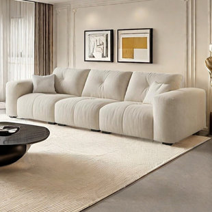 Italian minimalist cream style straight row sofa