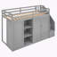 Lit de rangement avec 3 tablettes, 2 armoires et 2 tiroirs-108600770
