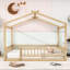 Structure de lit en bois avec clôture et lattes Dorset-67699459-67699456