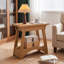 Table de bout en bois massif à 2 niveaux, table d'appoint rustique pour salon, chambre à coucher, brun-764230697