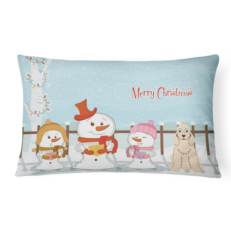 Coussin lombaire intérieur / extérieur Merry Christmas, Chamois