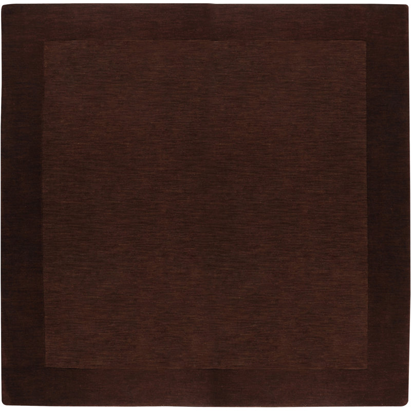 Tapis chocolat en laine fait à la main Dolma, Carré 8 pi