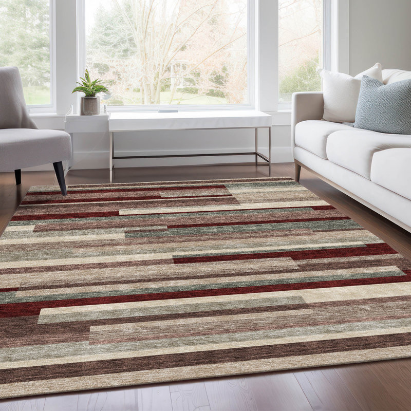 Tapis Prlot Merlot de qualité supérieure lavable à la machine, Rectangle 5 pi x 7 pi 6 po