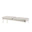 Banc élégant en blanc nacré - Boucle grise confort à hauteur de produit de 18 po avec pieds en tissu d'ameublement en acrylique de style moderne de 19 po de largeur