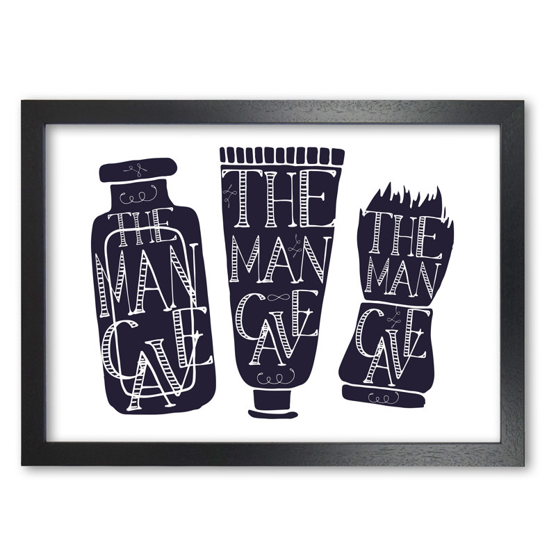 The Man Cave 4 - Print, Black Grain Frame, 60 cm H x 85 cm W x 5 cm D