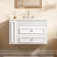 Meuble-lavabo mural moderne 30 po avec 2 tiroirs et lavabo en céramique à 3 trous-1023297798