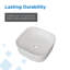 Gerber Cymira 16 po Lavabo de salle de bain doux carré, lavabo en céramique en argile réfractaire émaillée blanche au-dessus du comptoir, cuve d'évier moderne transitionnelle