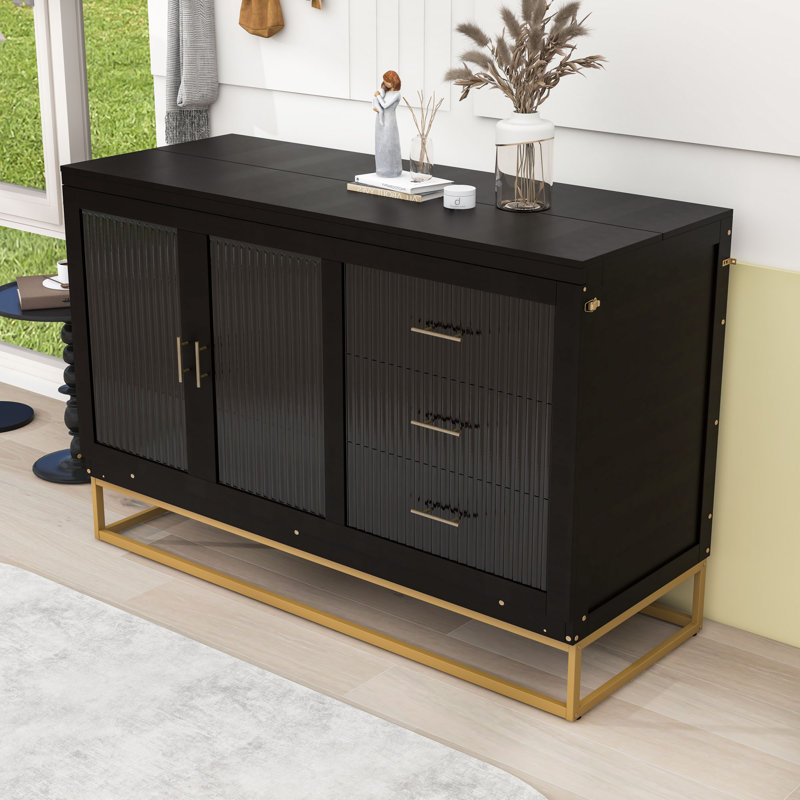 Grand lit escamotable avec tablettes intégrées