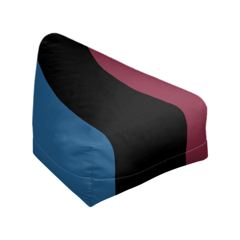 Bean Bag Cover, 30" H x 27" W x 2" D, Blue/Black/Burgundy