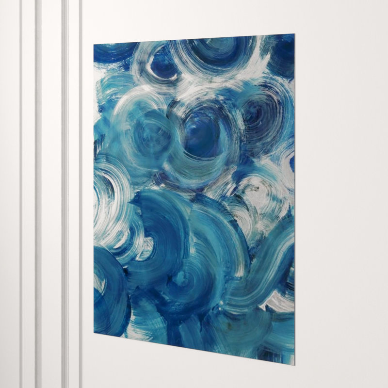 Where Bluebirds Fly Print by D’Alessandro Léon, 31" H x 24" W x 1.5" D, Gilded Silver