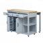 Îlot de cuisine extensible avec table de salle à manger, rangement et prise de courant pour les cuisines modernes