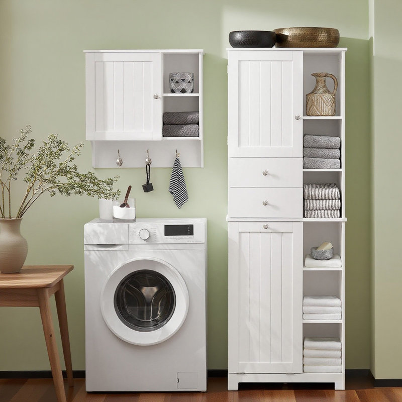 Floor Mounted Bathroom Cabinet, White