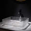 Lavabo de salle de bain moderne en verre avec lavabo transparent