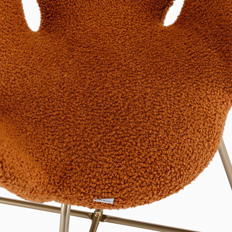 Fauteuil papillon de 26,38 pouces de large, Velours orange