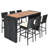 6 - Person Acacia Wicker Patio Dining Set with Rectangular Table