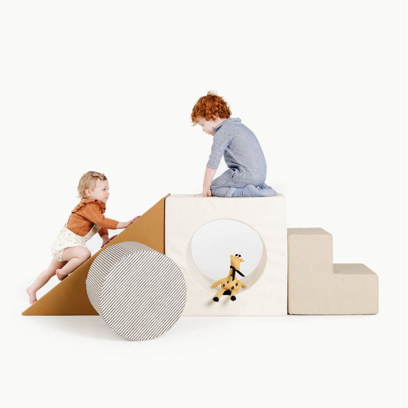 Gathre Block Playset, Ivory/Camel/Stone Stripe/Millet