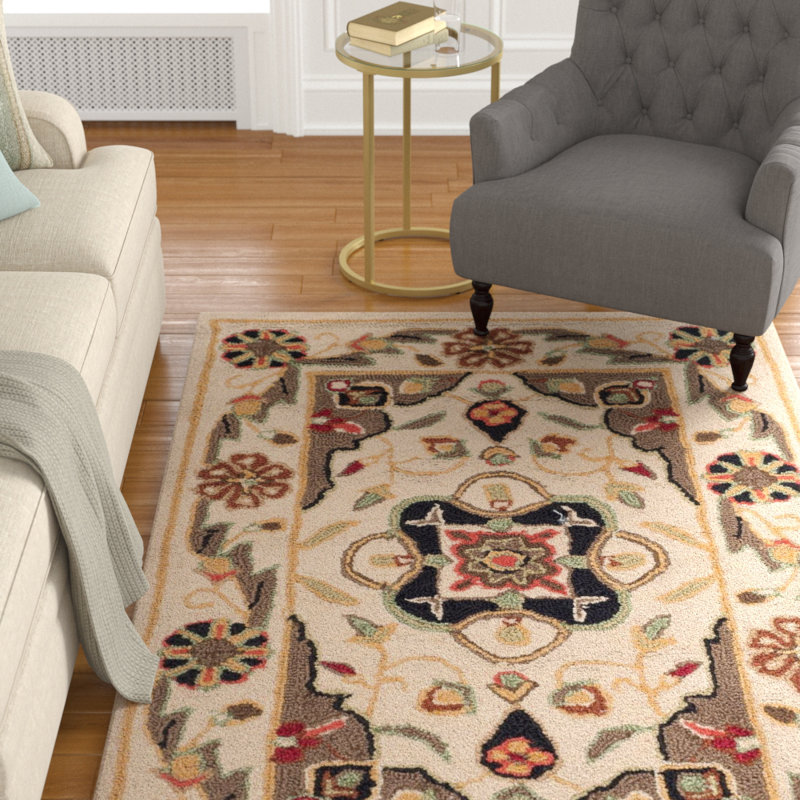 Bryonhall Hand Hooked Performance Oriental Rug, Rectangle 4' x 6'