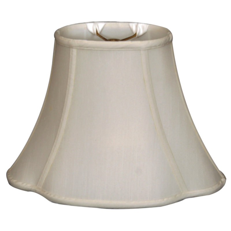 Abat-jour cloche en soie/chantoung (araignée), Beige, H 12,75 po x l 18 po x P 10,25 po