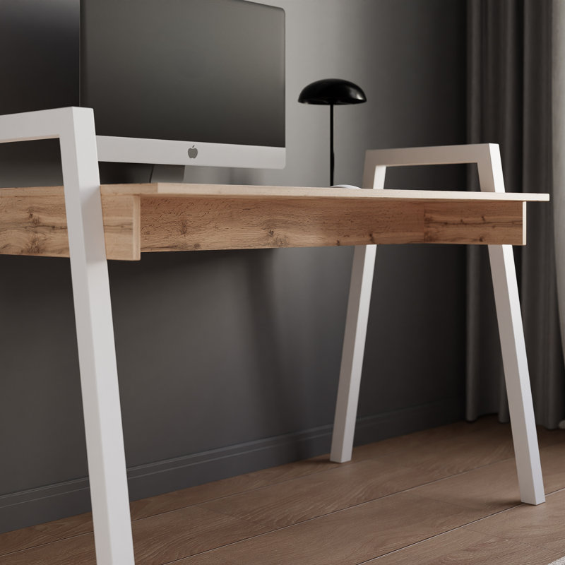 Standing Desk, white/oak wotan