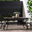 Table de salle à manger extensible Cast Weather - Caractéristique. Fabriqué en fer et en bois. Ton naturel. 64 po x 37,5 po 29 po. Table de terrasse 82,64 lb - Design rustique, matériaux 64 po 37,5 po 29 po